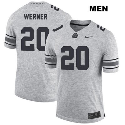 Men's NCAA Ohio State Buckeyes Pete Werner #20 College Stitched Authentic Nike Gray Football Jersey FS20R00DN